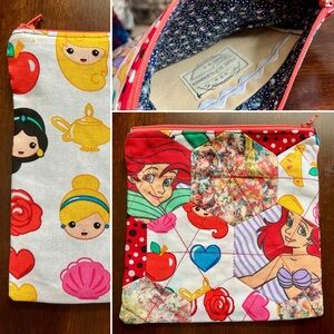 Hexagons Square Zipper Pouch - Disney Princess